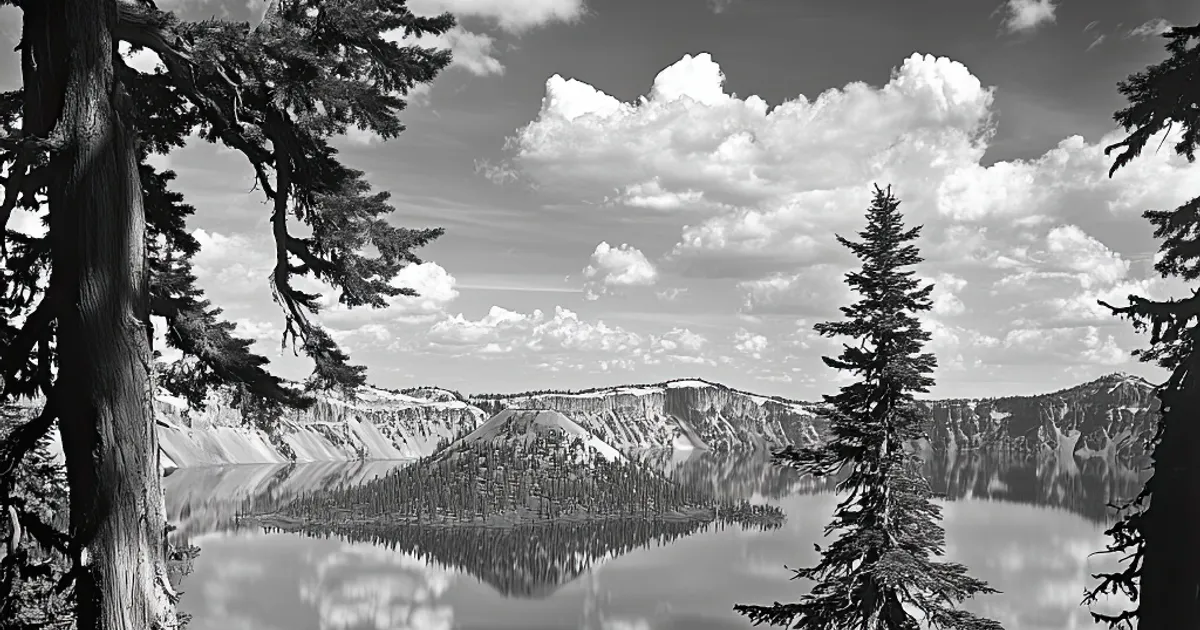 Illustration of Crater Lake National Park